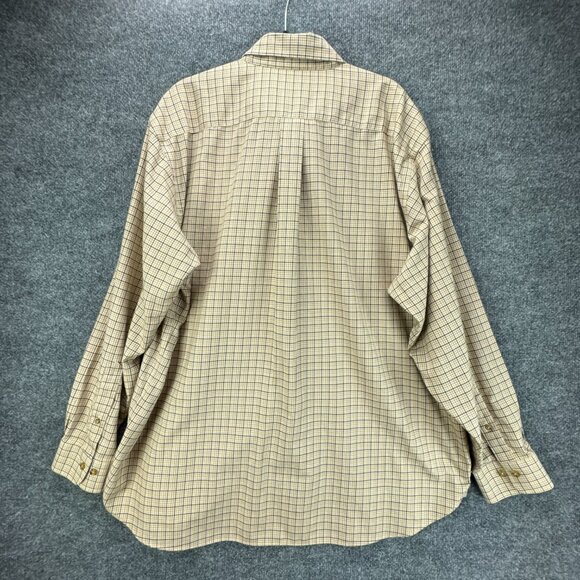 **SOLD**Brooks Brothers Shirt Mens Extra Large Tan Button Down Plaid Cashmere - Picture 4 of 14